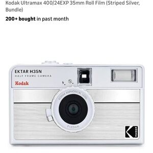 Kodak EKTAR H35N Half Frame Camera - Striped Silver